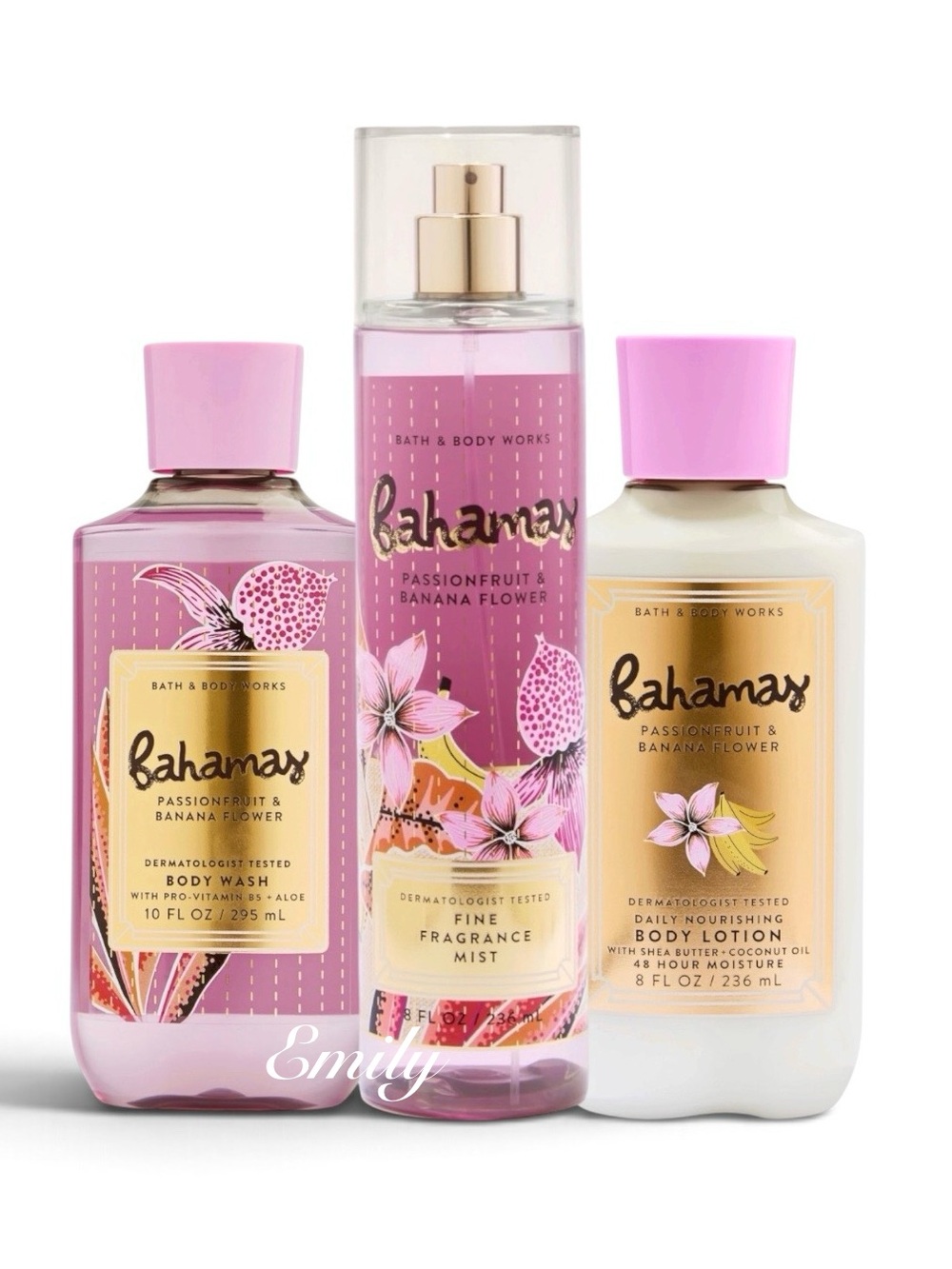 Bath & Body Works BAHAMAS Passionfruit & Banana Flower Body Care Trio